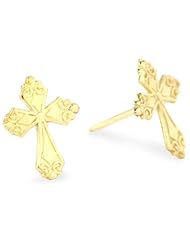 Jewelry Of Faith Girls 14k Gold Cross Stud Earrings