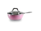 blinQ 3.0 Quart Glass-Covered Chef's Pan Passionate Pink