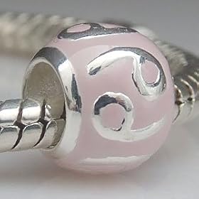 Cancer - Enamel & Sterling Silver Charm Bead - fits Pandora, Chamilia etc style Bracelets - SpangleBead