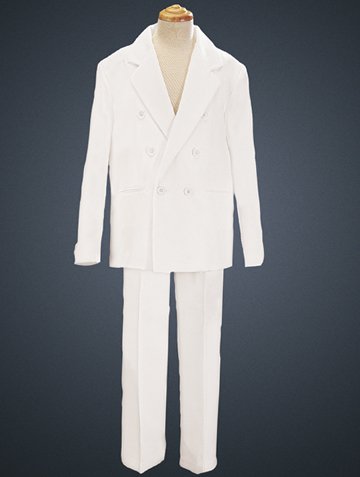 2 Piece White Double Breasted First Communion Suit