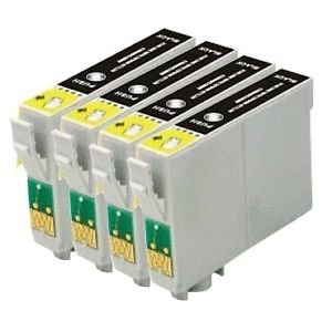 TS 4 BLACKS T200XL (NOT T220) Remanufactured Ink Cartridge Replacement for EPSON T200 (4 BLACK) Expression Home XP-200, Expression Home XP-300, Expression Home XP-400, workforce WF-2530, Workforce WF-2540