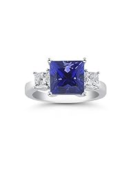 Tanzanite.com 14K White Gold Tanzanite and Diamond Ring