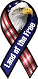 Land of the Free Eagle Ribbon Car Magnet, Dimensions: 3 7/8