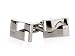 Jewelry : Versatile Chrome Silver Cufflinks with Wavy Surface with Presentation Box