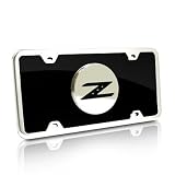 Nissan 350Z Black Acrylic License Plate with Chrome Frame Kit