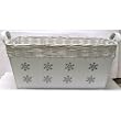 Oblong Tin Mini Wash Basket- White