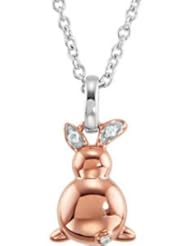 Youth Rabbit Diamond Necklace Pendant With Packaging 14K Gold Rose/White R48051
