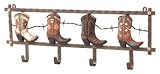 WeSTeRN COWBOY boot storage rack 4 hooks wall decor