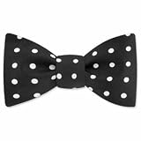 Men’s Silk Dots Freestyle Bowtie by Bowties Unlimited in Black and White