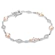 Sterling Silver Rhodium Plated CZ Fashion Bracelet, Yellow