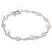 Sterling Silver Rhodium Plated CZ Fashion Bracelet, Yellow