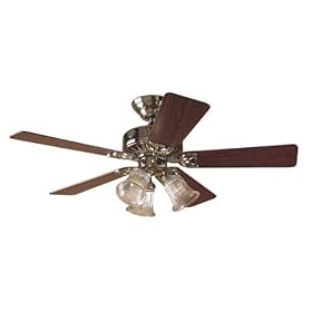 Hunter 20434 The Beacon Hill Three-Light 42-Inch Five-Blade Ceiling Fan, Bright Brass with... by Hunter Fan Company