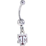 NCAA TEXAS A&M Aggies DOUBLE Crystalline Gem Belly Ring