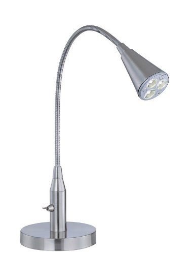Energy Saving Adjustable Gooseneck Desk Lamp in Polished Steel Finish