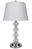 Modern Silver with Glass Crystal Ball Table Lamp
