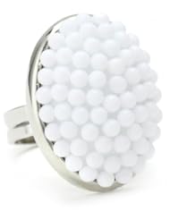 Tarina Tarantino "Empress White" Cabochon Paved Oval Adjustable Ring