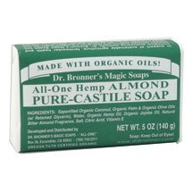 Dr Bronner's - Bar Soap, (Organic) , Almond 5 Oz ( Multi-Pack)