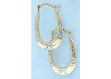 14KT Two-tone Star Hoop 14KT GOLD