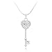 Sterling Silver Filigree Key to my Heart Pendant Necklace 18''