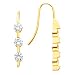 14K White or Yellow Gold Three-Stone Diamond Earrings - 0.50 Ct., 1.00 Ct., 1.50 Ct. or 2.00 Ct. (ALSO AVAILABLE WITH GEMSTONES)