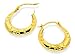 9ct Gold Flower and Leaf Creole Earrings