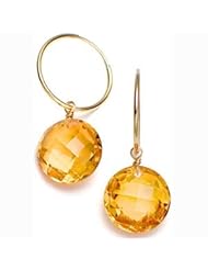 14k Removable Double Face Madera Citrine Briolette (14.00.cts.tw.)