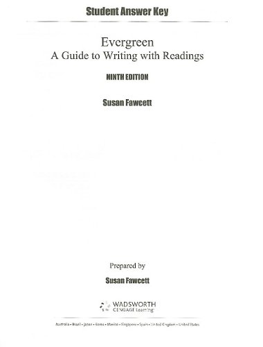 Student Answer Key for Fawcett's Evergreen: A Guide to Writing with Readings, 9th