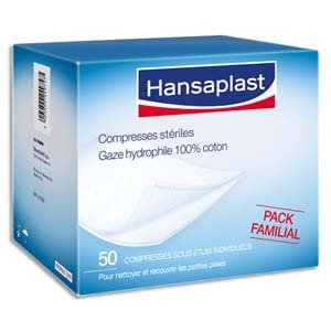 Hansaplast Boîte de 50 Compresses Stériles 20 x 20 cm