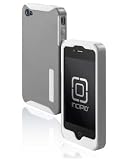 New OEM AT&T Apple iPhone 4 Incipio White Silicone and Gray Outer Shell Double Cover