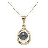 Tahitian Black Pearl Pendant in 14K Yellow Gold