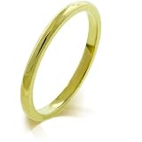 2mm IPG Gold Bonded Stainless Steel Wedding Band - Size: 5-12
