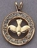 Pack of 2 Gold Rhinestone Ring & Dove Pendant Necklaces 18