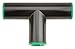 Raindrip R305CT Compression Tee, 1/2-Inch, 2-Pack, Drip Irrigation Fitting for Supply Tubing and Dripline, Black with Green