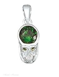 Sterling Silver Small Mothers Womens May Birthstone Baby Shoe Pendant
