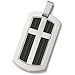 Men's Titanium Cross Dog Tag Pendant with title=