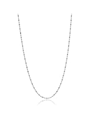 Silver with Rhodium Finish 1.5mm wide Diamond Cut Bead Chain with Lobster Clasp