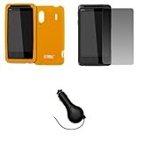 EMPIRE Orange Silicone Skin Case Cover + Screen Protector + Retractable Car ....