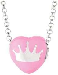 Sweethearts Enamel Crown Heart on 16" Necklace Pendant with Gift Box