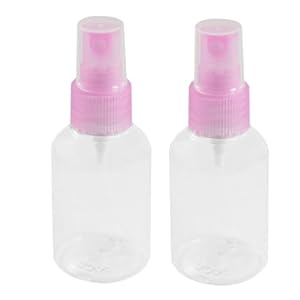 Rosallini 2 Pcs Travel Reusable Pink Clear Plastic Empty Spray Bottle 50ml