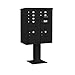 Salsbury Industries 3410DA-06BLK Front Loading Pedestal Mounted Mailbox, Black