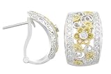 14KT 2T Gold 1.05cttw. Designer Diamond Earring
