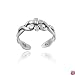 Sterling Silver Braided Daisy Flower Toe Ring