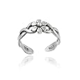 Sterling Silver Braided Daisy Flower Toe Ring