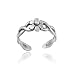 Sterling Silver Braided Daisy Flower Toe Ring