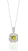 .60 CT GENUINE LEMON QUARTZ & DIAMOND 14K SQUARE PENDANT