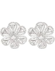 Diamond Earrings 14K White Gold Pair 1 1/4 Ct Tw Diamond Earrings