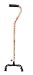 Drive Medical Designer Series Small Base Quad Cane with Comfortable Foam Rubber Hand Grip, Floral Design, Small Base