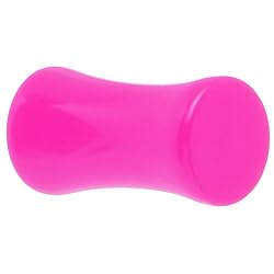 6 Gauge Hot Pink Acrylic Saddle Plug
