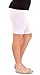 White Woman Plus Size Cotton Spandex Mid Thigh Shorts, 3XL