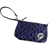Miami Dolphins Quilted Wristlet Purse Lined And Made Of A Soft Shiny Quilted Fabric